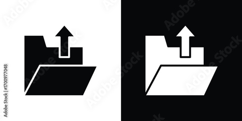 Folder upload icon. vector art. solid style pictogram