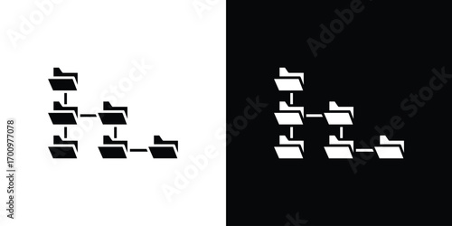 Folder tree icon. vector art. solid style pictogram