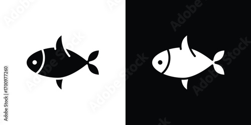 Fish icon. vector art. solid style pictogram
