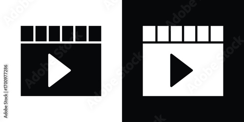 Film icon. vector art. solid style pictogram