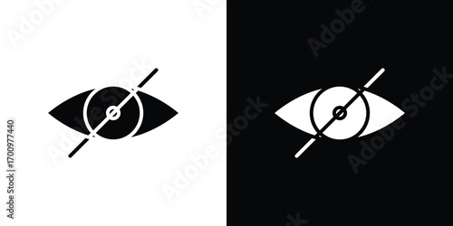 Eye crossed icon. vector art. solid style pictogram