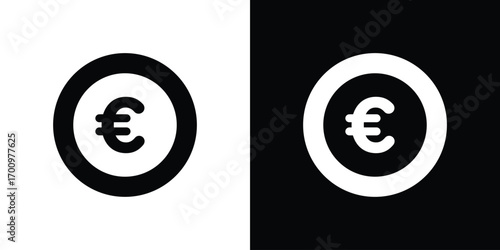 Euro icon. vector art. solid style pictogram