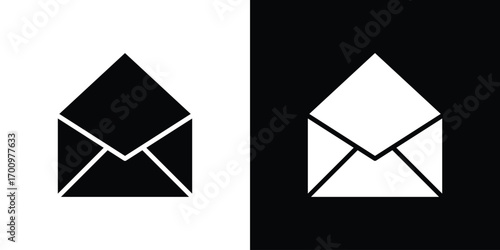 Envelope open icon. vector art. solid style pictogram