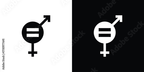 Equality icon. vector art. solid style pictogram