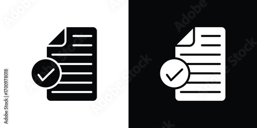 Document accept icon. vector art. solid style pictogram