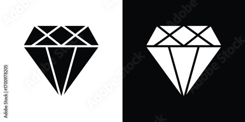 Diamond icon. vector art. solid style pictogram