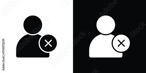 Delete user icon. vector art. solid style pictogram