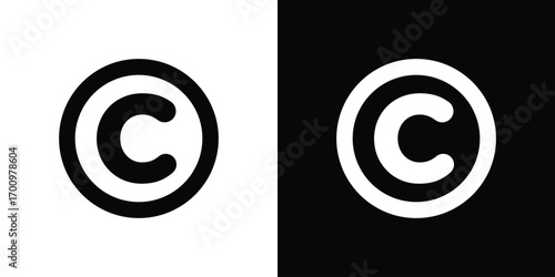 Copyright icon. vector art. solid style pictogram