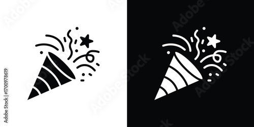 Confetti icon. vector art. solid style pictogram