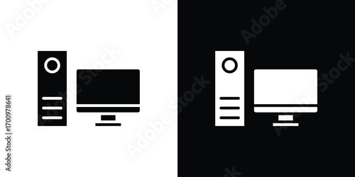 Computer icon. vector art. solid style pictogram