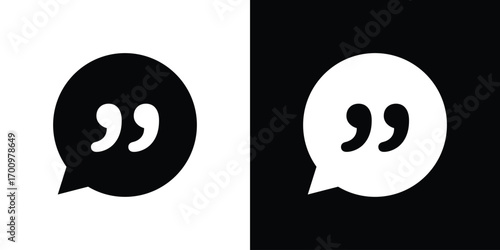 Comment quote icon. vector art. solid style pictogram