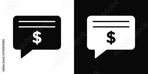 Comment dollar icon. vector art. solid style pictogram