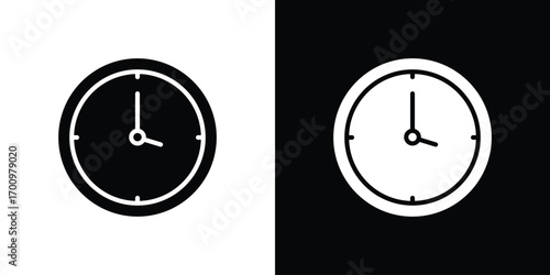 Clock-five icon. vector art. solid style pictogram