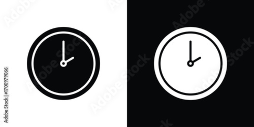 Clock two icon. vector art. solid style pictogram