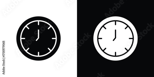 Clock seven icon. vector art. solid style pictogram