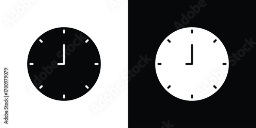 Clock nine icon. vector art. solid style pictogram