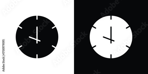 Clock icon. vector art. solid style pictogram