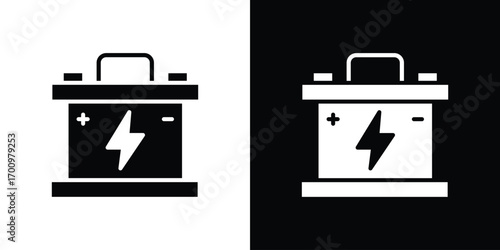 Car battery icon. vector art. solid style pictogram