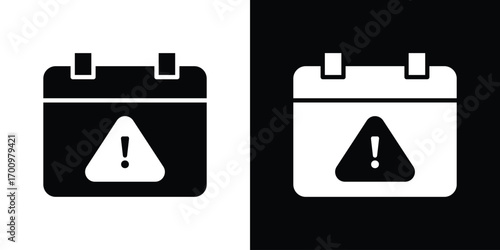 Calendar exclamation icon. vector art. solid style pictogram