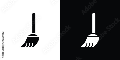 Broom icon. vector art. solid style pictogram