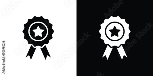 Badge icon. vector art. solid style pictogram