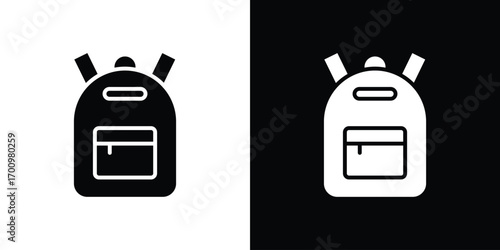Backpack icon. vector art. solid style pictogram
