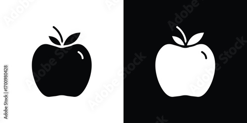 Apple icon. vector art. solid style pictogram