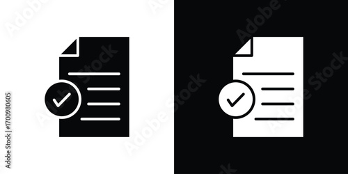 Accept document icon. vector art. solid style pictogram