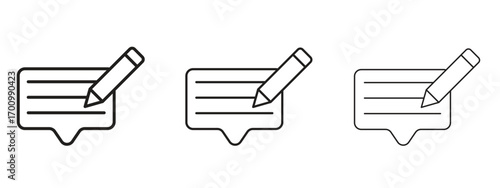 Write comment icon illustration. Editable stroke. Pixel perfect