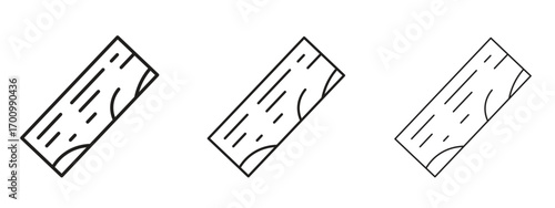 Wood board icon illustration. Editable stroke. Pixel perfect