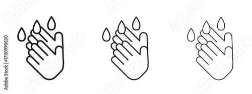 Wash your hands icon illustration. Editable stroke. Pixel perfect
