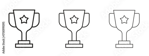 Trophy icon illustration. Editable stroke. Pixel perfect
