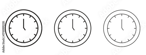 Time clock icon illustration. Editable stroke. Pixel perfect
