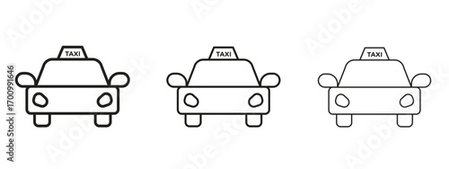 Taxi icon illustration. Editable stroke. Pixel perfect