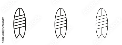 Surfing icon illustration. Editable stroke. Pixel perfect