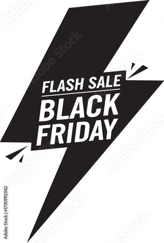 Black Friday Flash Sale Lightning Bolt Graphic With Text discount