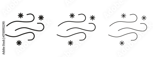 Snow blowing icon illustration. Editable stroke. Pixel perfect