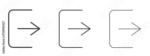 Sign out icon illustration. Editable stroke. Pixel perfect