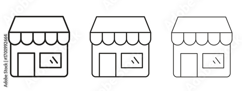 Shop icon illustration. Editable stroke. Pixel perfect
