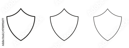 Shield icon illustration. Editable stroke. Pixel perfect