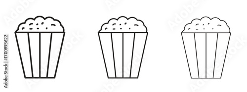 Popcorn icon illustration. Editable stroke. Pixel perfect