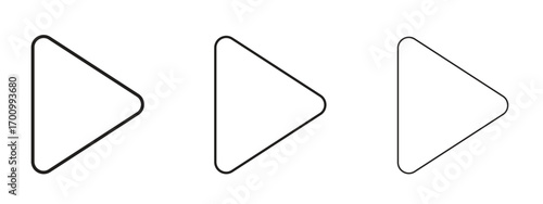 Play icon illustration. Editable stroke. Pixel perfect