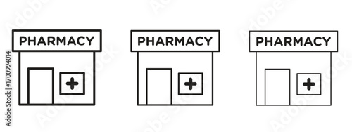 Pharmacy icon illustration. Editable stroke. Pixel perfect