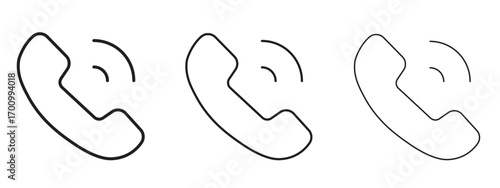 Phone call icon illustration. Editable stroke. Pixel perfect