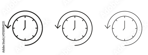 Past time icon illustration. Editable stroke. Pixel perfect