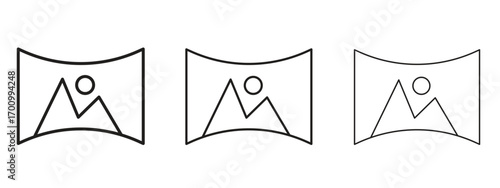 Panoramic icon illustration. Editable stroke. Pixel perfect