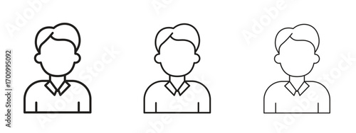 Man icon illustration. Editable stroke. Pixel perfect