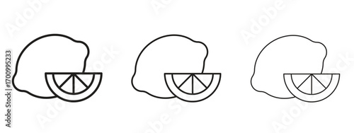 Lemon icon illustration. Editable stroke. Pixel perfect