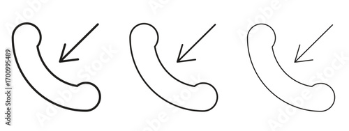 Incoming Call icon illustration. Editable stroke. Pixel perfect