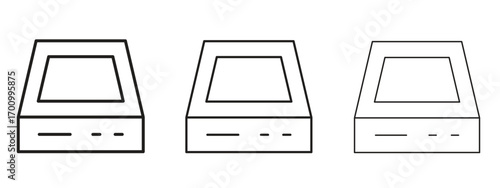 Hard Disk icon illustration. Editable stroke. Pixel perfect